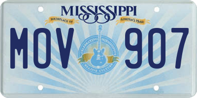 MS license plate MOV907