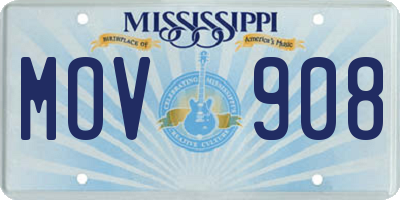MS license plate MOV908