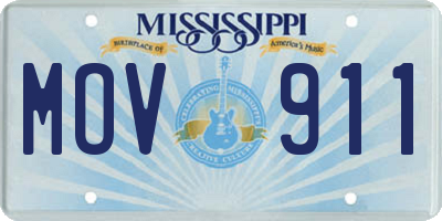MS license plate MOV911