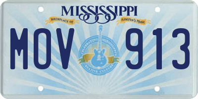 MS license plate MOV913