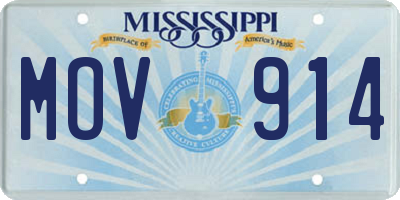 MS license plate MOV914