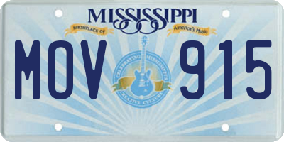 MS license plate MOV915