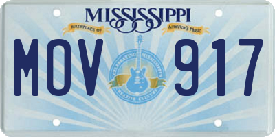 MS license plate MOV917