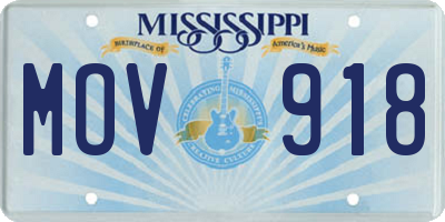 MS license plate MOV918