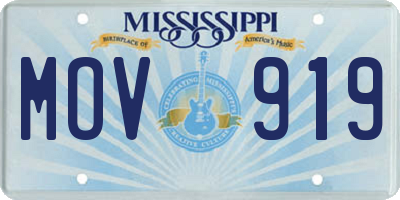 MS license plate MOV919