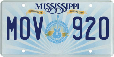 MS license plate MOV920