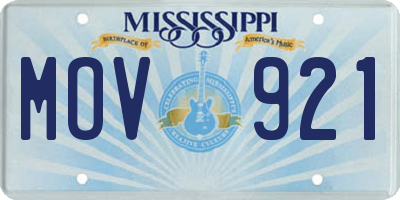 MS license plate MOV921