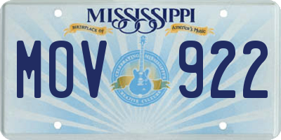 MS license plate MOV922
