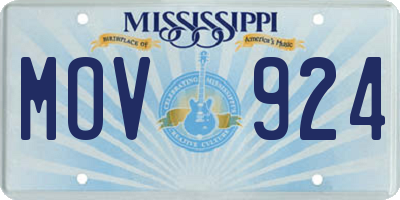 MS license plate MOV924