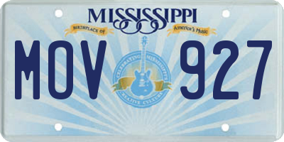 MS license plate MOV927