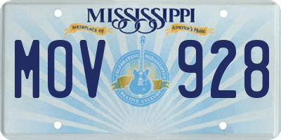 MS license plate MOV928