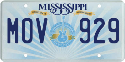 MS license plate MOV929