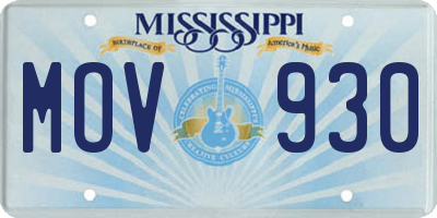 MS license plate MOV930