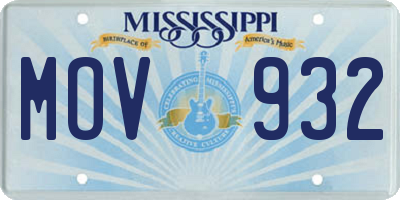 MS license plate MOV932