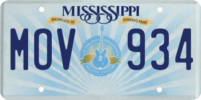 MS license plate MOV934
