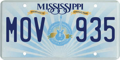 MS license plate MOV935