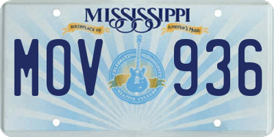 MS license plate MOV936