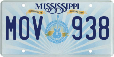 MS license plate MOV938