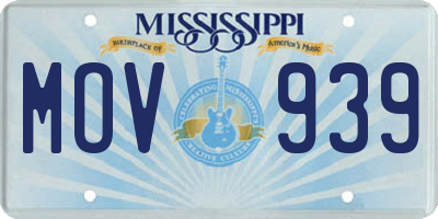 MS license plate MOV939