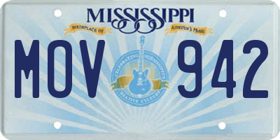 MS license plate MOV942