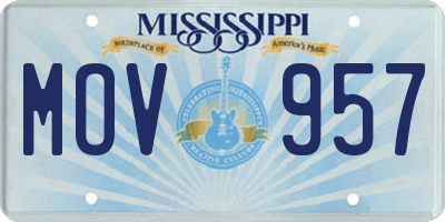MS license plate MOV957