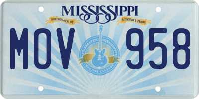 MS license plate MOV958
