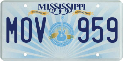 MS license plate MOV959