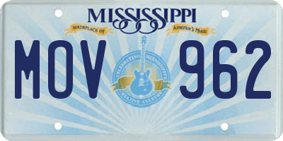 MS license plate MOV962