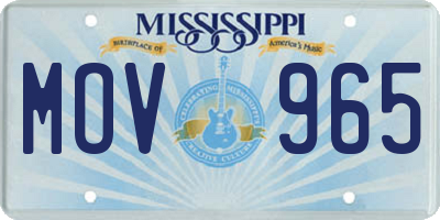 MS license plate MOV965