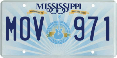 MS license plate MOV971