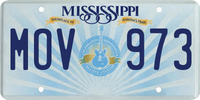 MS license plate MOV973