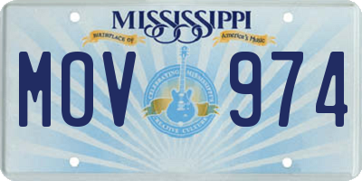 MS license plate MOV974