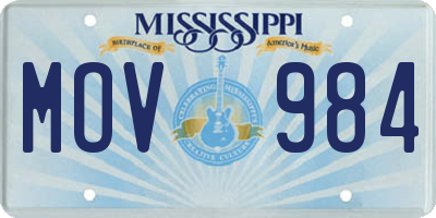 MS license plate MOV984