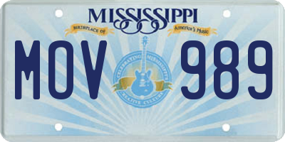 MS license plate MOV989