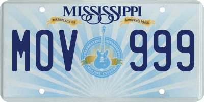 MS license plate MOV999