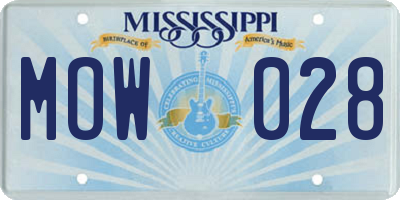 MS license plate MOW028
