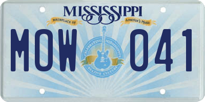 MS license plate MOW041