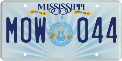 MS license plate MOW044