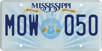 MS license plate MOW050