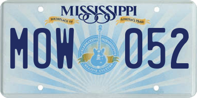 MS license plate MOW052