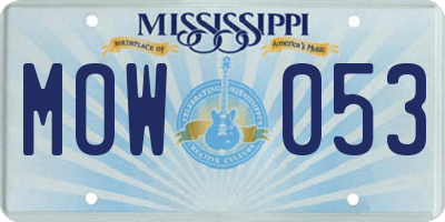 MS license plate MOW053