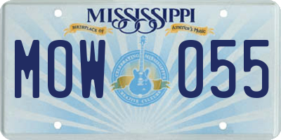 MS license plate MOW055