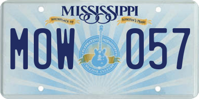MS license plate MOW057