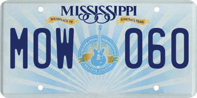 MS license plate MOW060