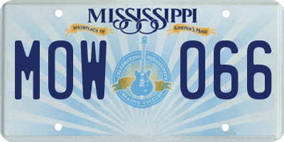 MS license plate MOW066