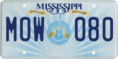 MS license plate MOW080