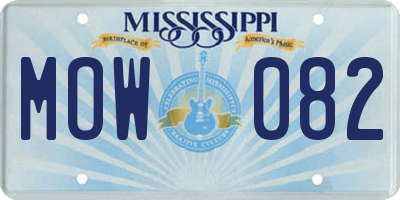 MS license plate MOW082