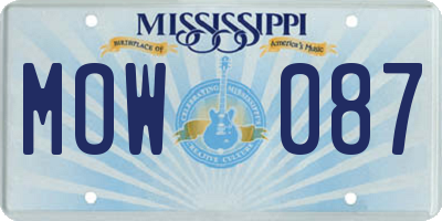 MS license plate MOW087