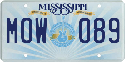 MS license plate MOW089