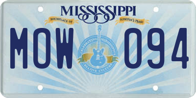 MS license plate MOW094